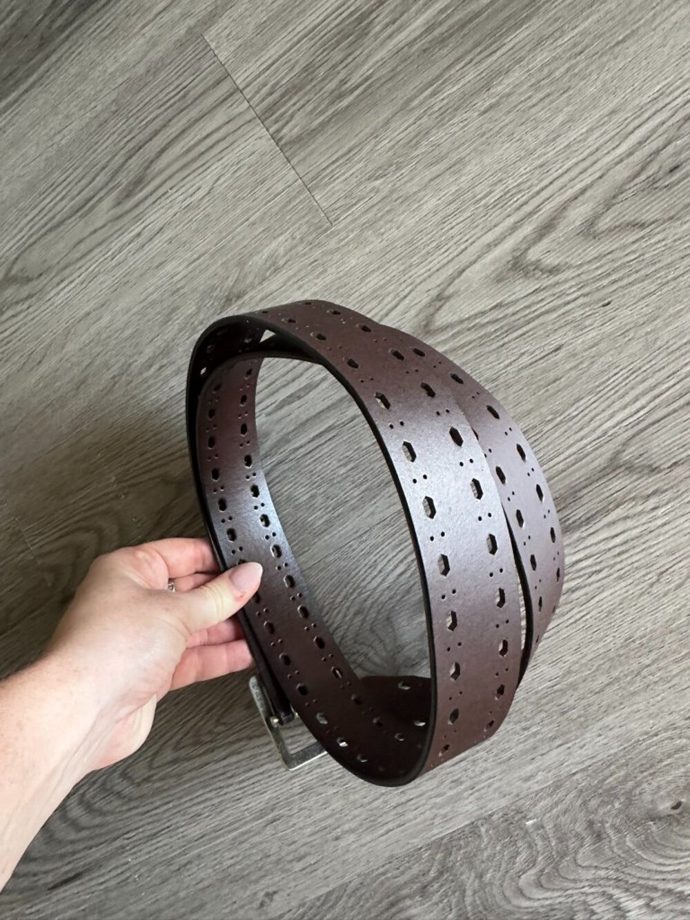 Genuine Bonded Leather Belt - Double Hole 1.5" Thick - Brown - Arizona - X-Large